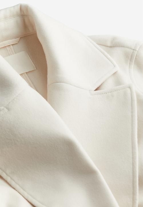 H&M - Tie-belt coat - white
