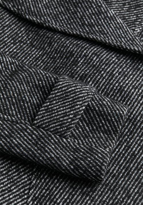 H&M - Tie-belt twill coat - black striped