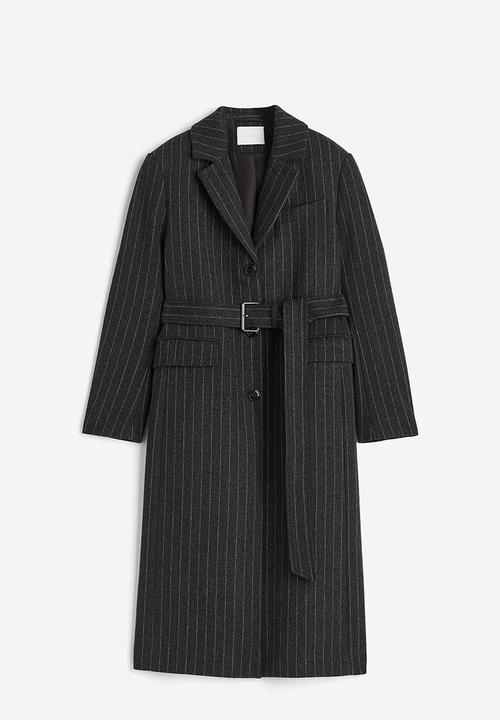 H&M - Wool-blend coat - dark grey pinstriped