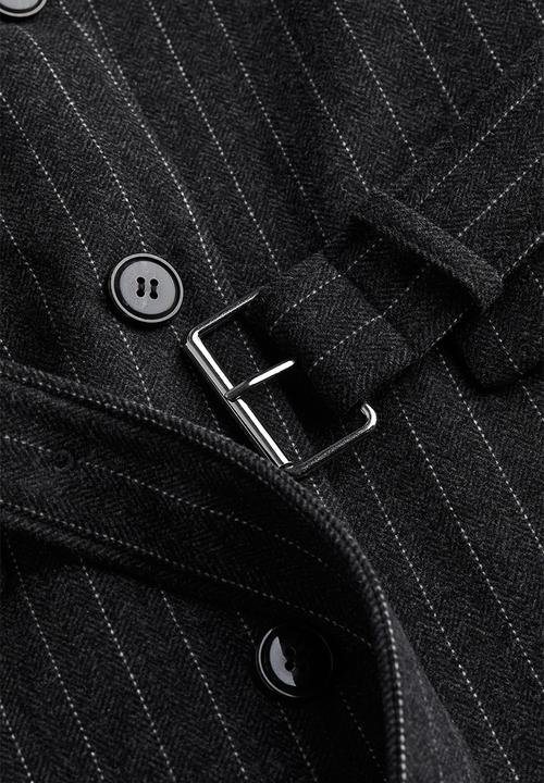 H&M - Wool-blend coat - dark grey pinstriped