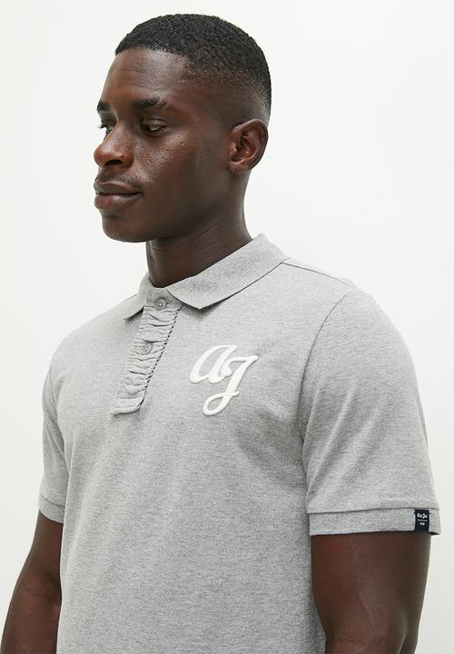 Aca Joe - Mens Aca Joe AJ Embroidery Logo on chest Golfer - Grey Melange