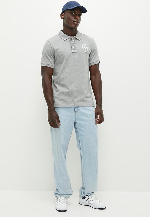 Aca Joe - Mens Aca Joe AJ Embroidery Logo on chest Golfer - Grey Melange