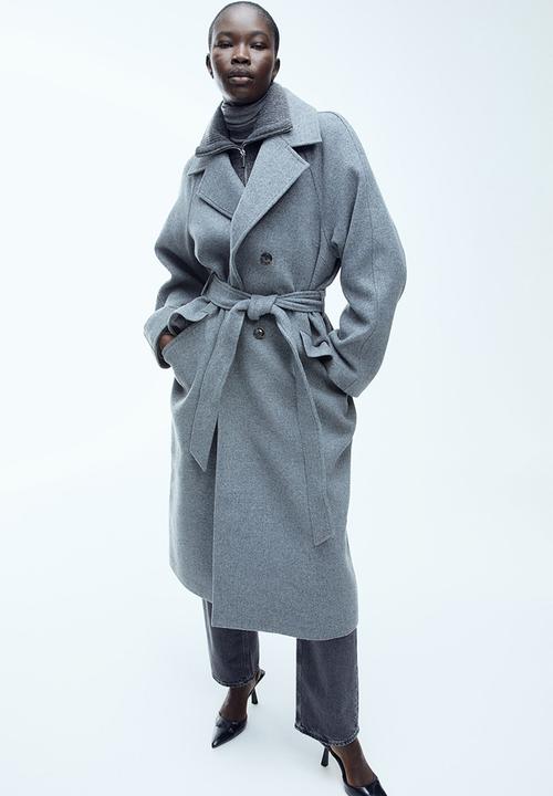 H&M - Tie-belt coat - grey