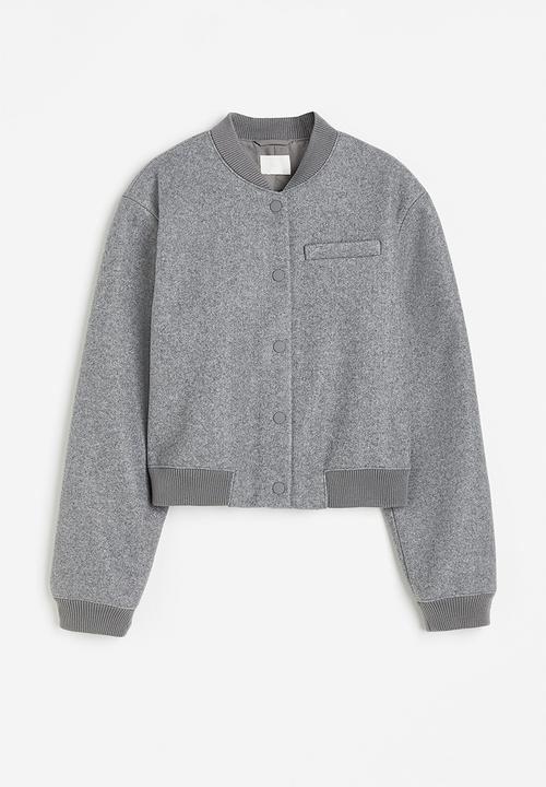 H&M - Cropped bomber jacket - grey