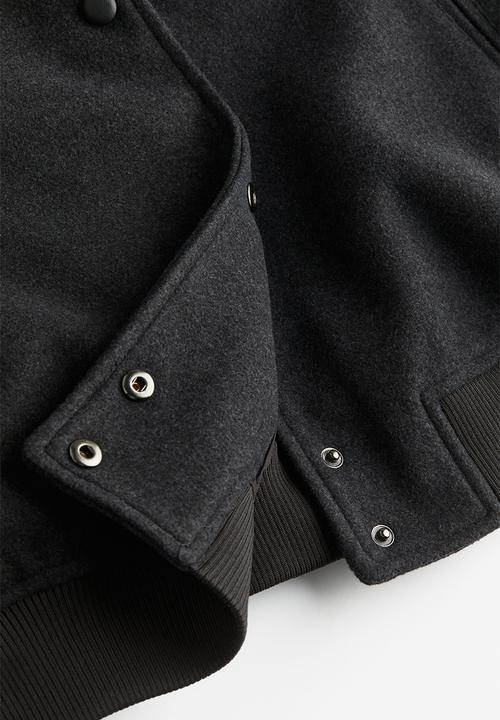 H&M - Felted bomber jacket - dark grey