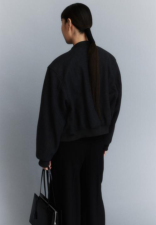 H&M - Felted bomber jacket - dark grey