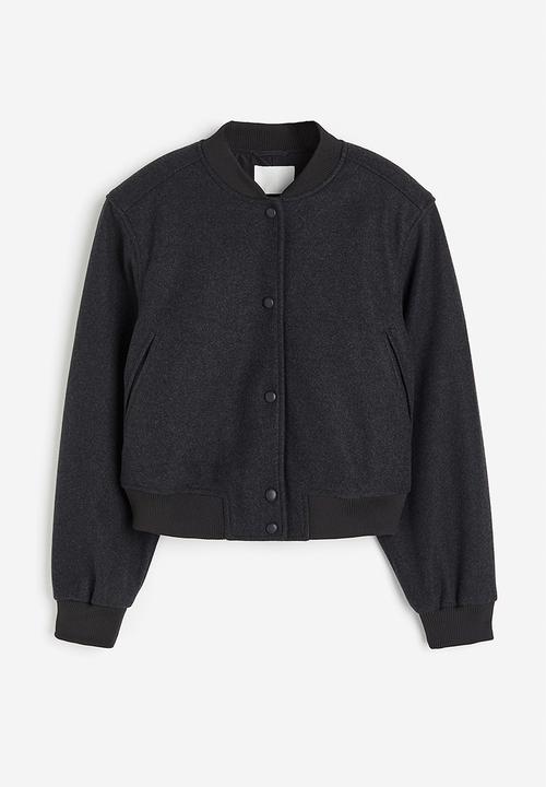H&M - Felted bomber jacket - dark grey