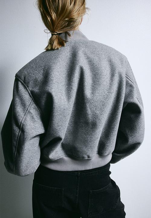 H&M - Felted bomber jacket - grey