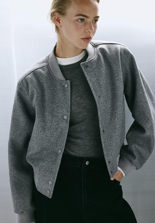 H&M - Felted bomber jacket - grey