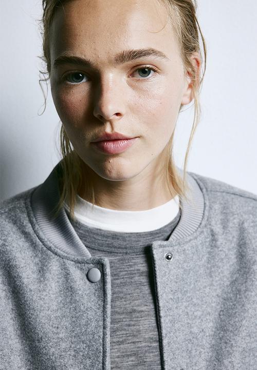 H&M - Felted bomber jacket - grey