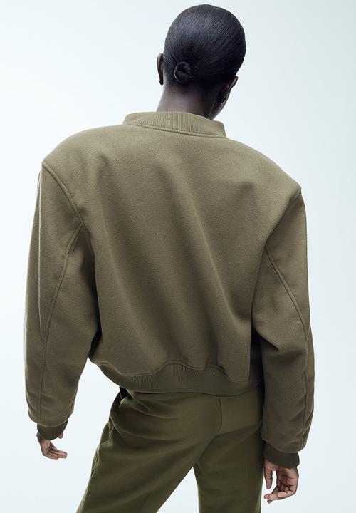 H&M - Felted bomber jacket - dark khaki green