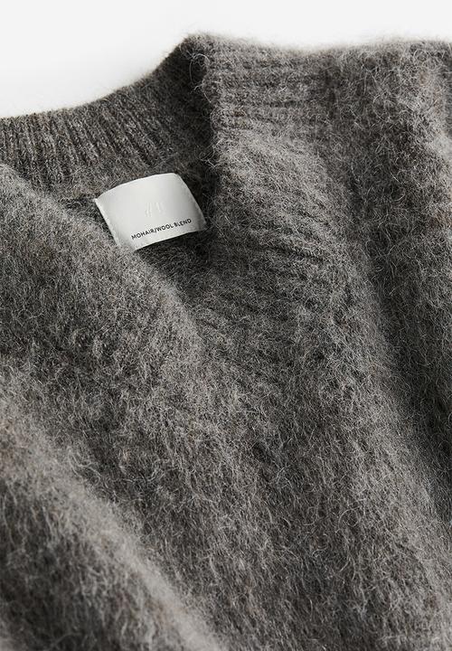 H&M - Cropped mohair-blend jumper - dark grey