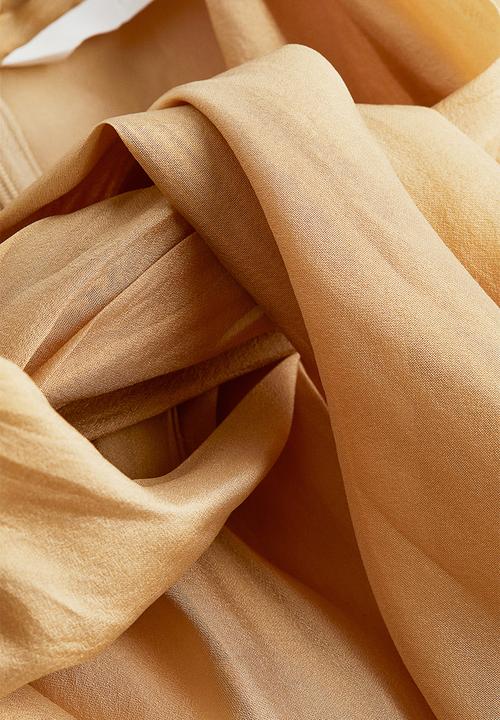 H&M - Sheer tie-neck blouse - beige