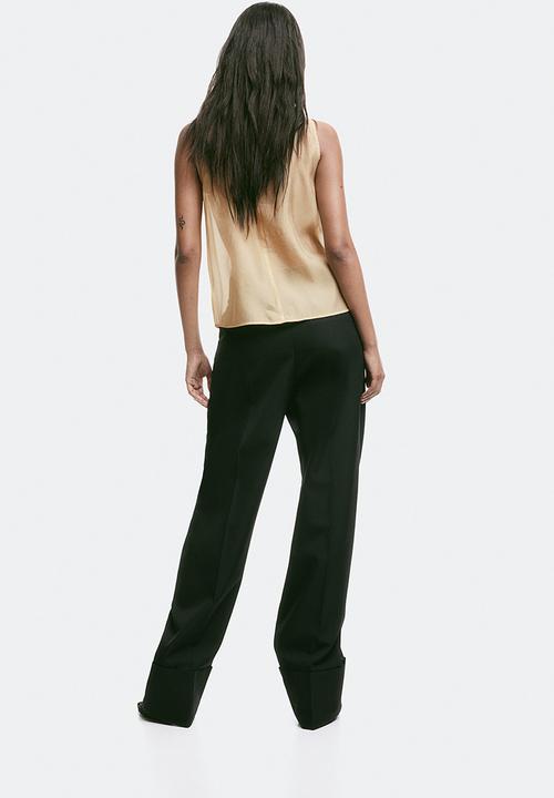H&M - Sheer tie-neck blouse - beige