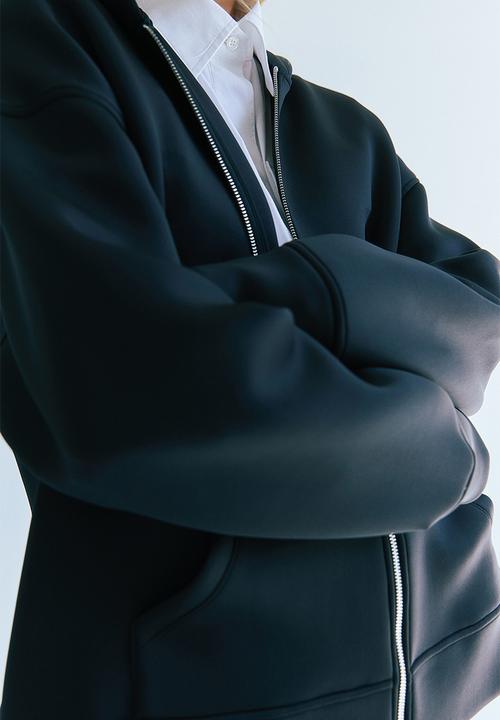 H&M - Oversized scuba hoodie - black