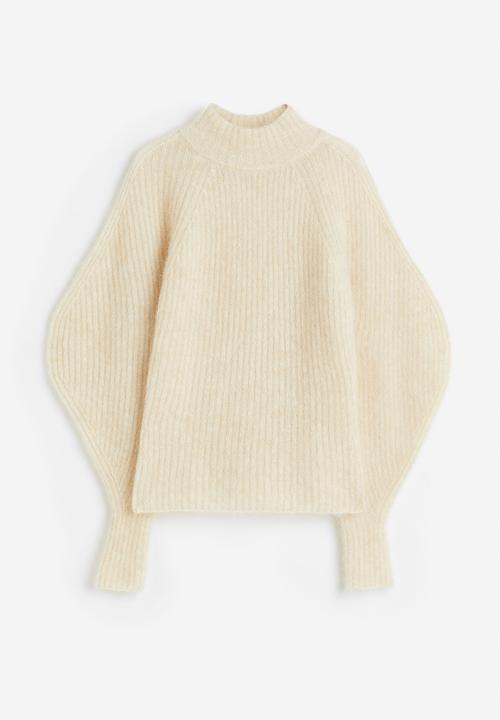 H&M - Mohair-blend rib-knit jumper - light beige