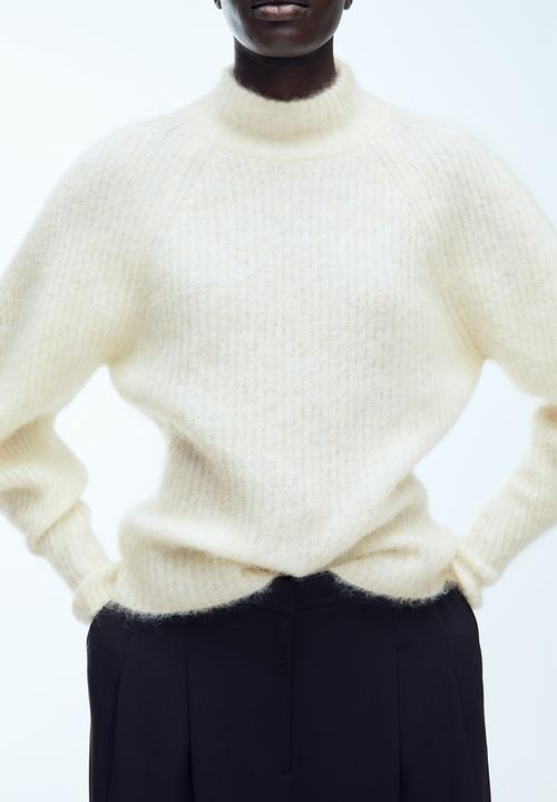 H&M - Mohair-blend rib-knit jumper - light beige