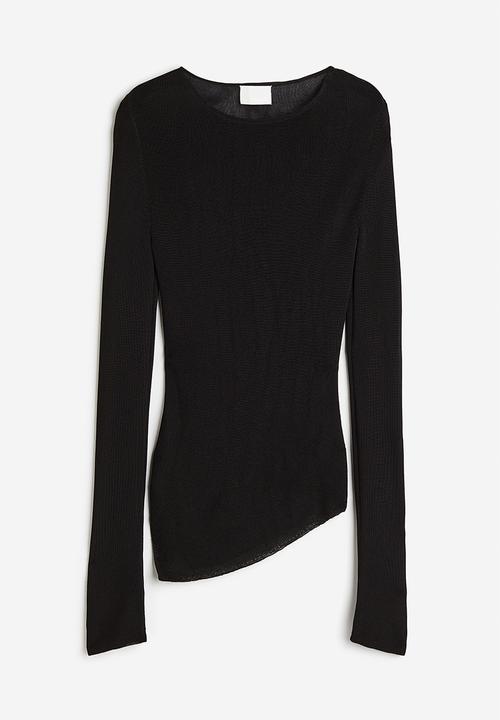 H&M - Fine-knit viscose top - black