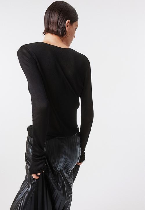 H&M - Fine-knit viscose top - black
