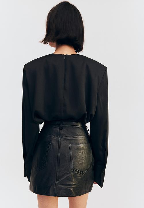 H&M - Shoulder-pad blouse - black