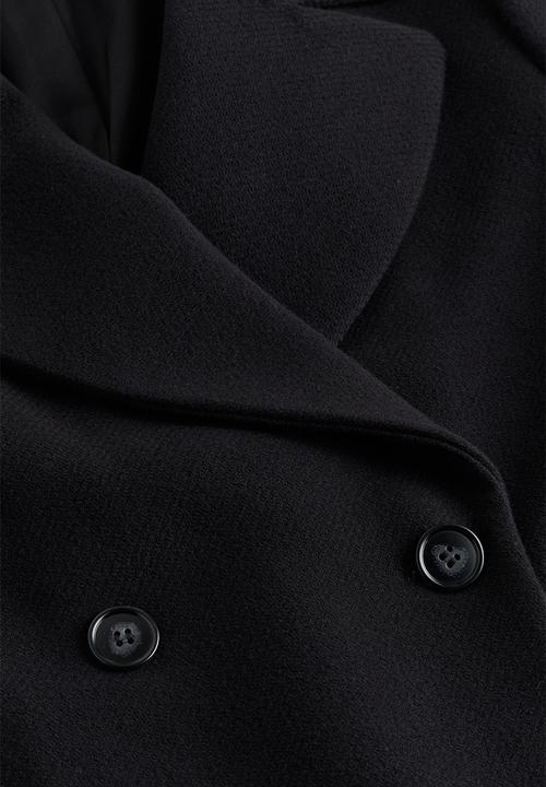 H&M - Double-breasted coat - black