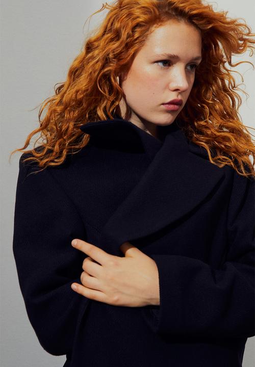 H&M - Double-breasted coat - black