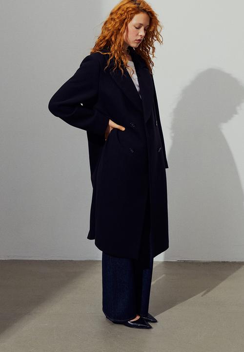 H&M - Double-breasted coat - black