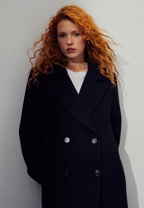 H&M - Double-breasted coat - black