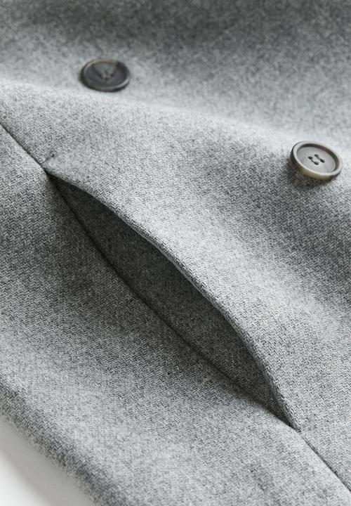 H&M - Double-breasted coat - grey marl