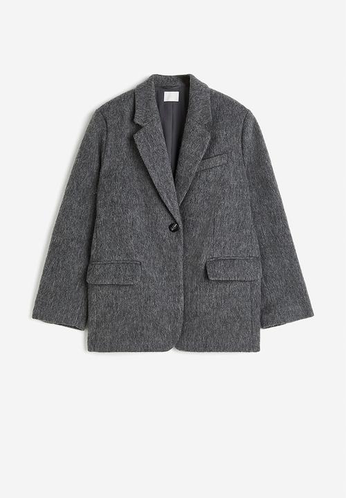 H&M - Oversized wool-blend blazer - dark grey