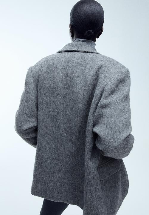 H&M - Oversized wool-blend blazer - dark grey