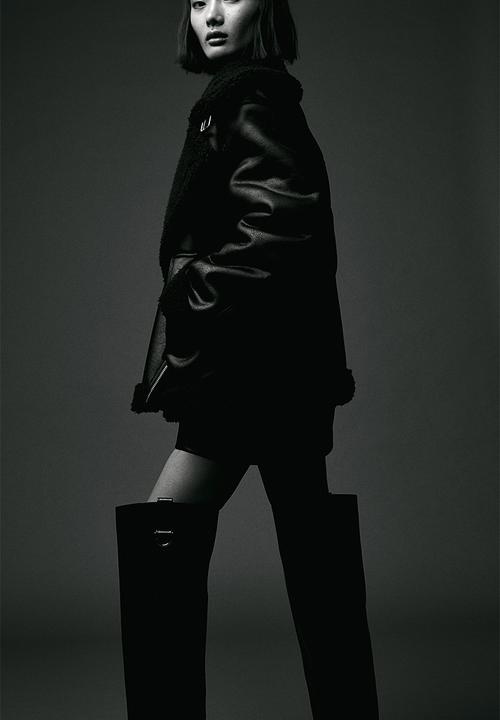 H&M - Oversized teddy-lined jacket - black
