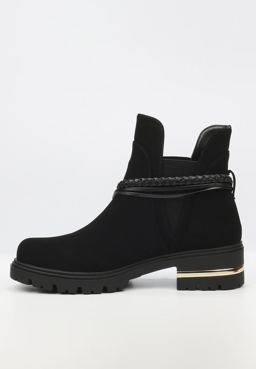 Miss Black - Vadar 3 trim ankle boot - black