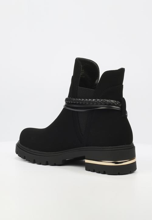 Miss Black - Vadar 3 trim ankle boot - black