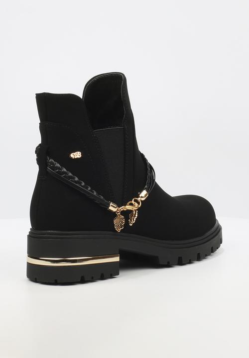 Miss Black - Vadar 3 trim ankle boot - black
