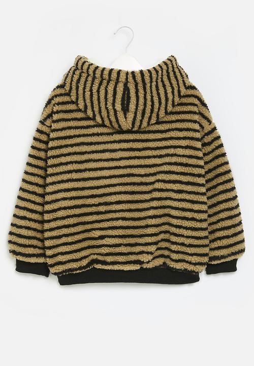 Pop Candy - Striped hoodie - brown & black