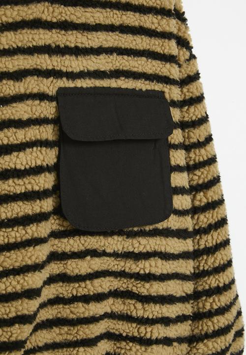 Pop Candy - Striped hoodie - brown & black