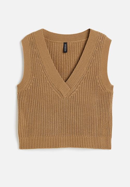 H&M - Rib-knit sweater vest - brown