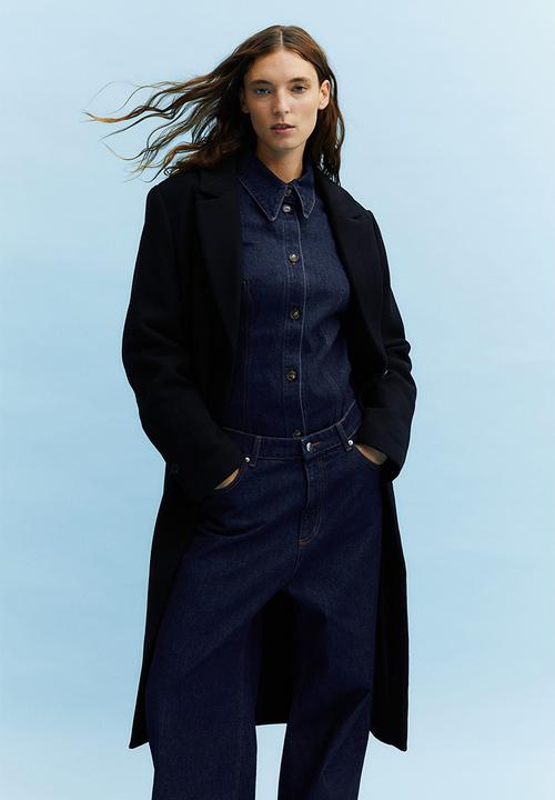 H&M - Single-breasted coat - black