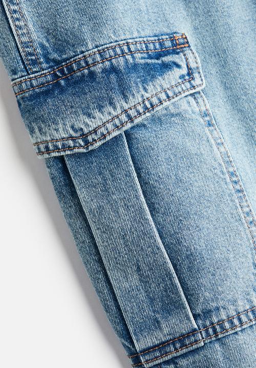 H&M - 90s baggy high cargo jeans - blue