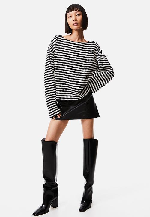H&M - Boxy jumper - black & white 