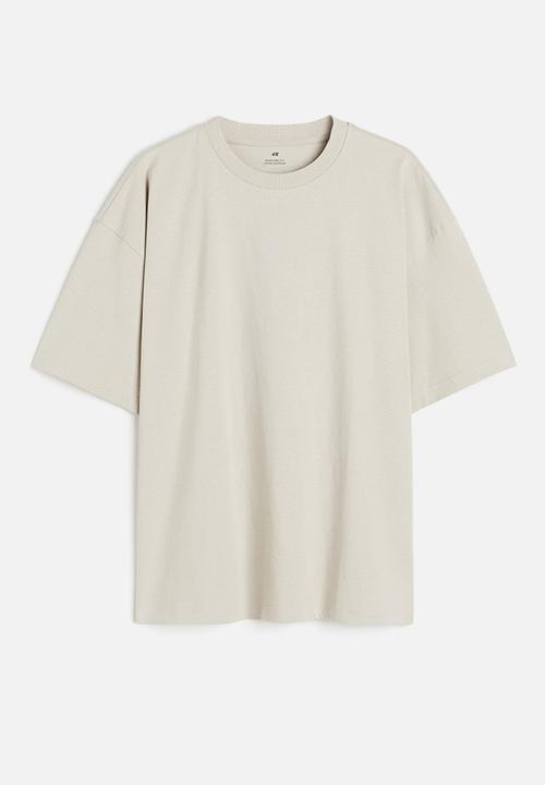 H&M - Oversized fit cotton t-shirt - beige