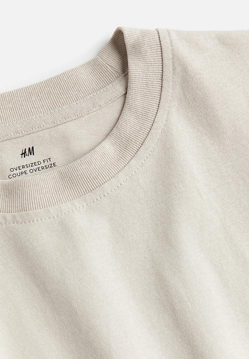 H&M - Oversized fit cotton t-shirt - beige