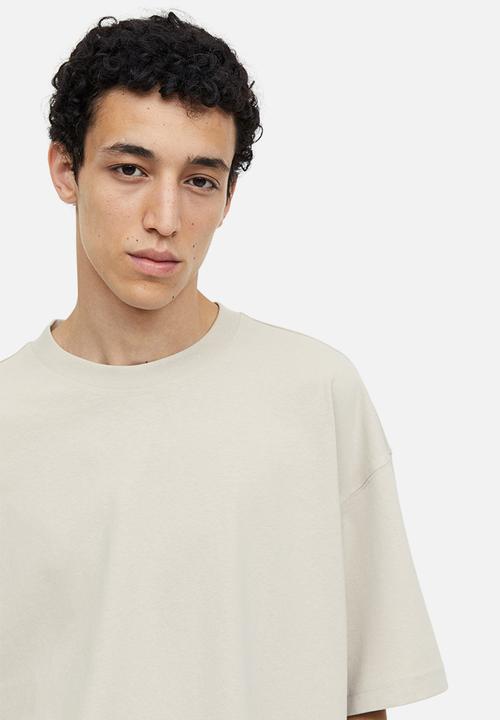 H&M - Oversized fit cotton t-shirt - beige