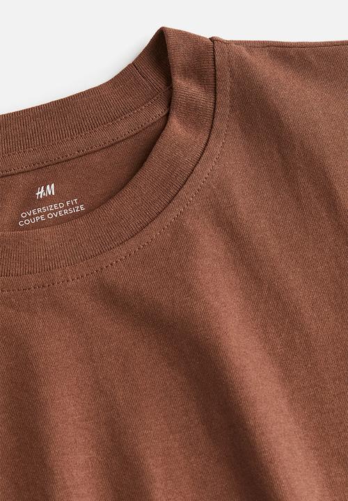 H&M - Oversized fit cotton T-shirt - brown