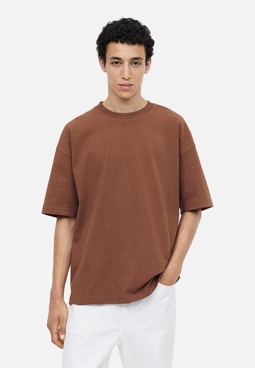 H&M - Oversized fit cotton T-shirt - brown