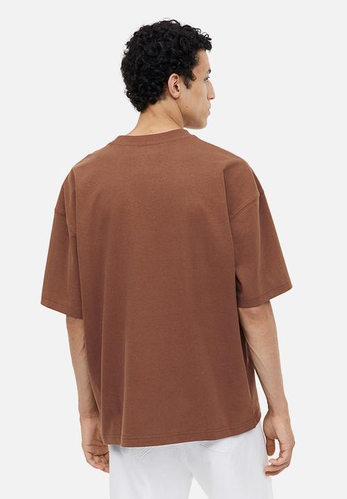 H&M - Oversized fit cotton T-shirt - brown