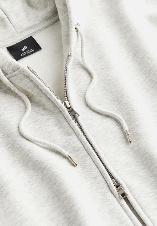 H&M - Oversized fit zip-through hoodie - light grey marl 