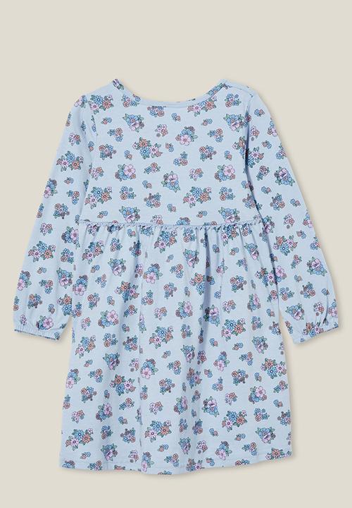 Cotton On - Savannah long sleeve dress - blue bird/ava ditsy