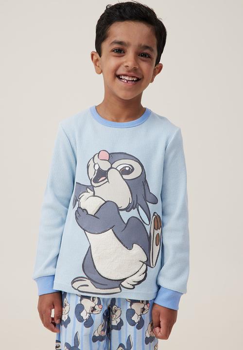 Cotton On - Winston long sleeve pyjama set license - lcn dis frosty blue/thumper stripe
